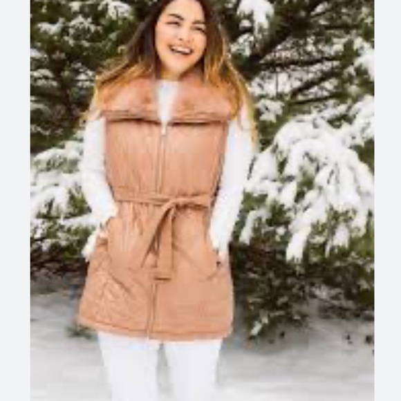 Calvin Klein Women's Quilted Puffer Vest - Brown - Picture 2 of 4